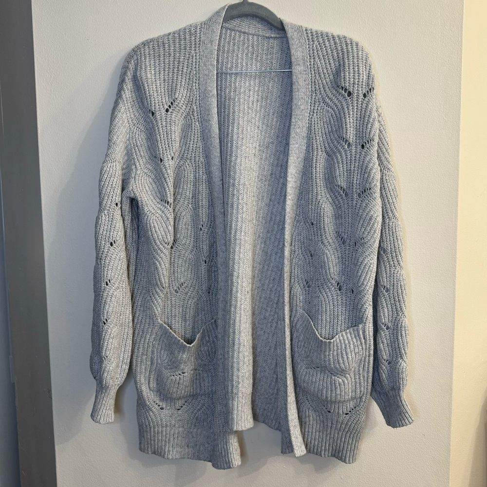 Unbranded Women’s Grey Knit Cozy Comfy Oversized Cardigan Sweater Size Large